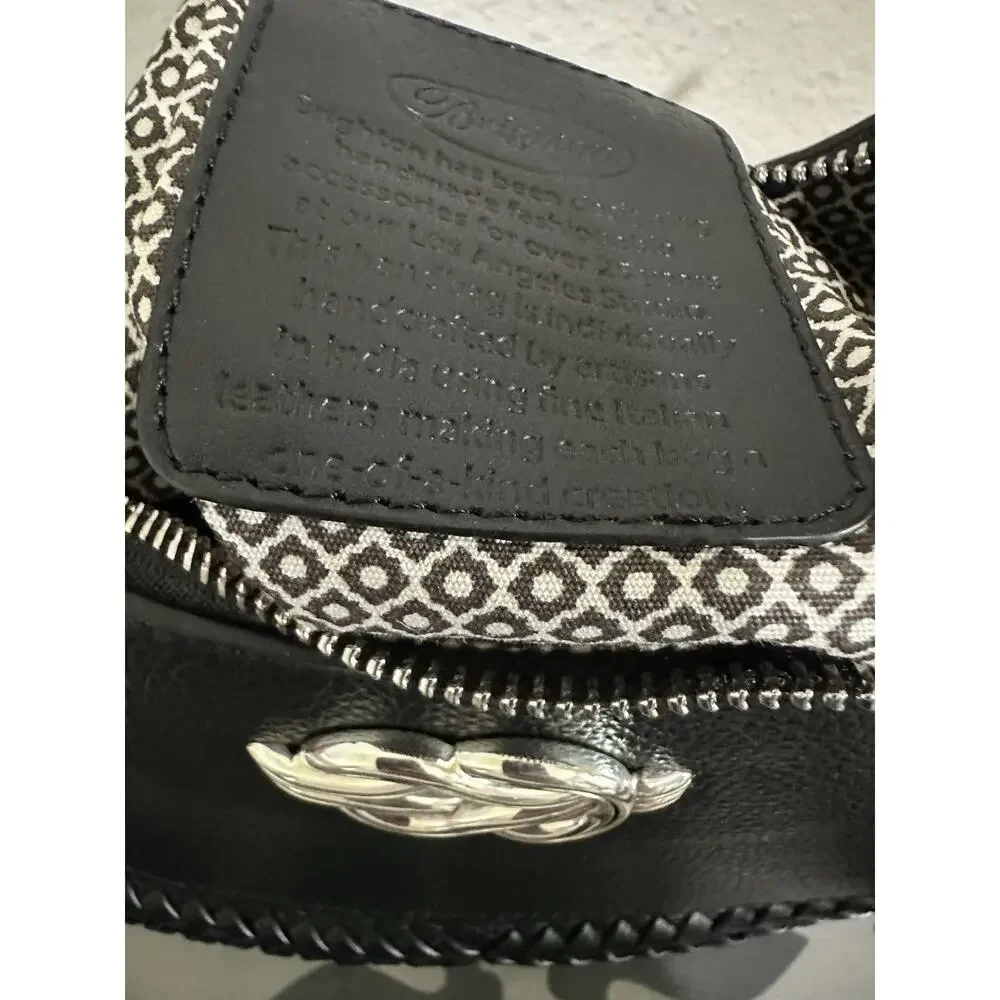Brighton Black Leather Finn Convertible Shoulderbag Interlok Harmony Hobo (EUC)
